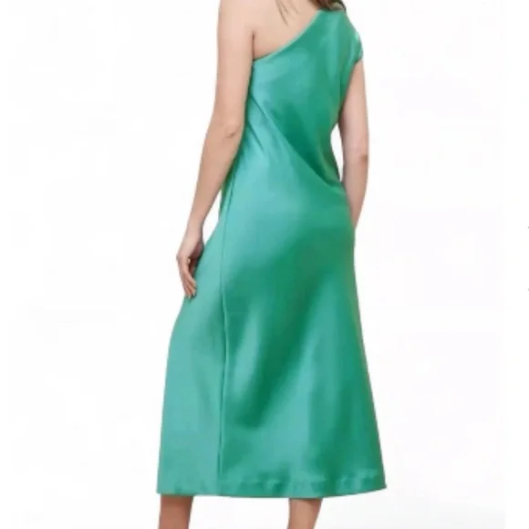 NWT Banana Republic Katia One Shoulder Midi Dress Teal S belt included - Picture 5 of 5